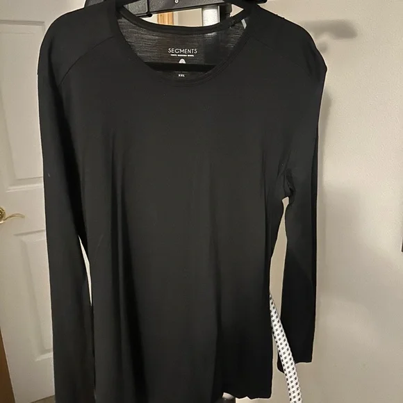 Women's Black Long Sleeve Merino Wool Top - Picture 1 of 3